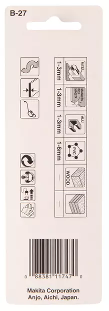 MAKITA Pistosahanterä 50 mm HSS, B27, kaarresahaus, metalleille, 2 kpl B-01367 - Makita Pistosahanterät - 088381117470 - 2