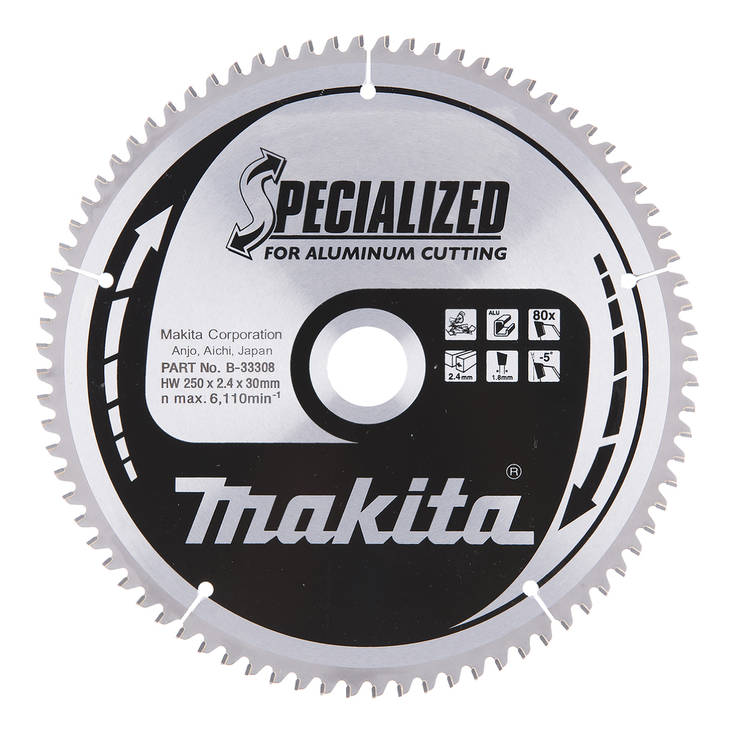 MAKITA Pyörösahanterä HM 250 mm, Z-80 B-33308 / B-09634 - Jiiri- ja pöytäsahojen terät - 088381337670 - 5