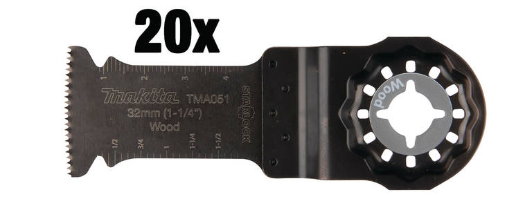 MAKITA Sahanterä upotukseen, leveys 32mm, 20kpl B-64858-20 - Starlock terät - 088381541220 - 1