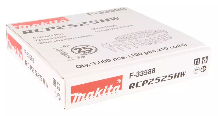 MAKITA Betoninaula 25 mm F-33588 - Makita Naulat, pinnit ja hakaset - 088381294140 - 1