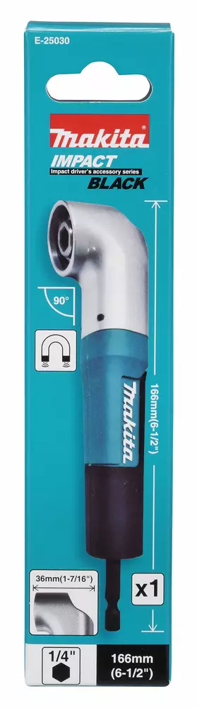 MAKITA Kulmaruuvinväännin lisälaite 1/4" Impact Black E-25030 - Makita Konekärjet ja bitsinpitimet - 197050372260 - 1