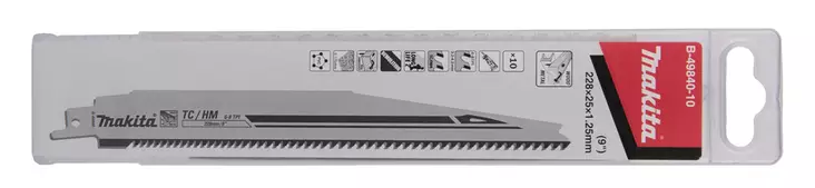 MAKITA Puukkosahanterä HM 228 x 1,25 mm, metallinen puu, muovi ja lasikuitu, 10 kpl B-49840-10 - Makita Puukkosahanterät - 088381490320 - 1