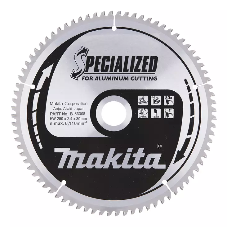 MAKITA Pyörösahanterä HM 250 mm, Z-80 B-33308 / B-09634 - Makita Jiiri- ja pöytäsahojen terät - 088381337670 - 5