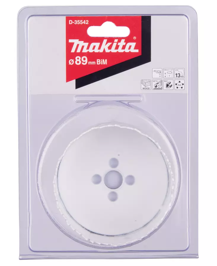 MAKITA Reikäsahanterä 89 mm, BiMetalli D-35542 - Makita Reikäsahanterät - 088381369190 - 1