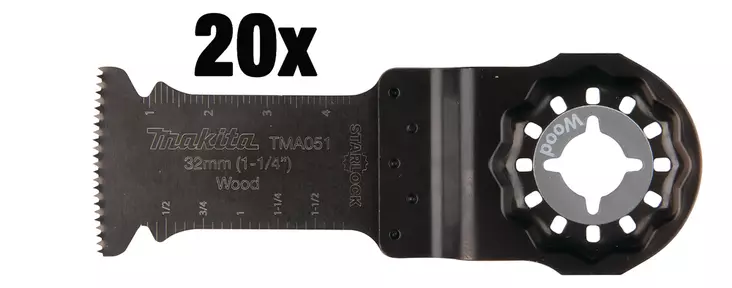 MAKITA Sahanterä upotukseen, leveys 32mm, 20kpl B-64858-20 - Makita Starlock terät - 088381541220 - 1