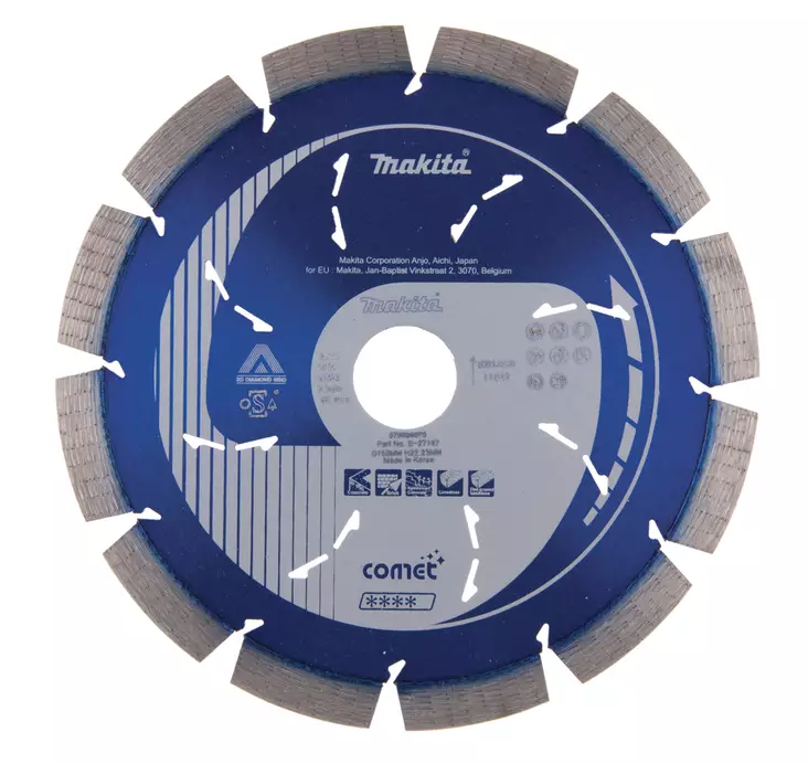 MAKITA Timanttikatkaisulaikka 150x22,23mm, Comet Rapid, segmenttikorkeus 10mm, jäähdytysreiät B-27187 - Makita Timanttilaikat, -kupit ja terät - 088381411110 - 1