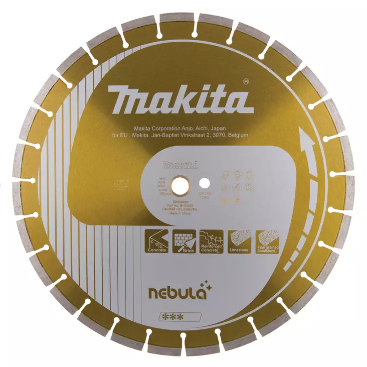 MAKITA Timanttikatkaisulaikka 400x25,4/20mm, Nebula, segmenttikorkeus 10mm B-54069 - Makita Timanttilaikat, -kupit ja terät - 088381476560 - 1
