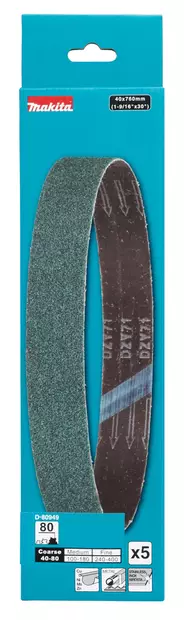 MAKITA Hiomanauha 40 mm X 760 mm K80 5 kpl D-80949 - Makita Hiomapaperit - 197050362391 - 2