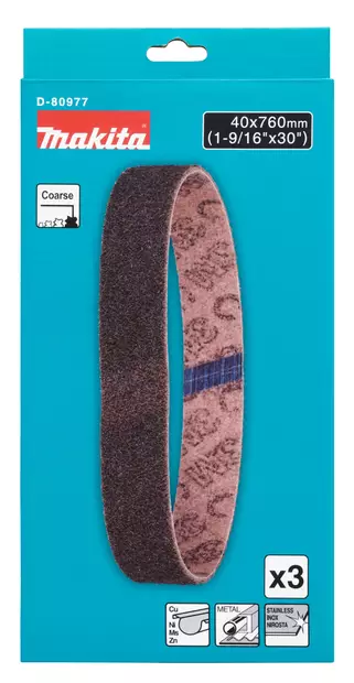 MAKITA Hiomanauha 40 mm X 760 mm karkea 3 kpl D-80977 - Makita Hiomapaperit - 197050362421 - 2
