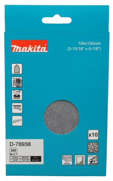 MAKITA Hiomaverkko Delta 100 x 150 mm K320 10 kpl D-78938 - Makita Hiomaverkot ja suoja-alustat - 197050354631 - 2