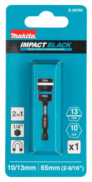 MAKITA Kuusiohylsy magneettikiinnityksellä 10 / 13 mm Impact Black E-29795 - Makita Konekärjet ja bitsinpitimet - 197050377241 - 2