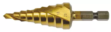 MAKITA Porrasporanterä spiraali, Tin-pinnoite 4 - 20 mm, kara 1/4'' D-40185 - Makita Metalliporanterät - 088381400381 - 1