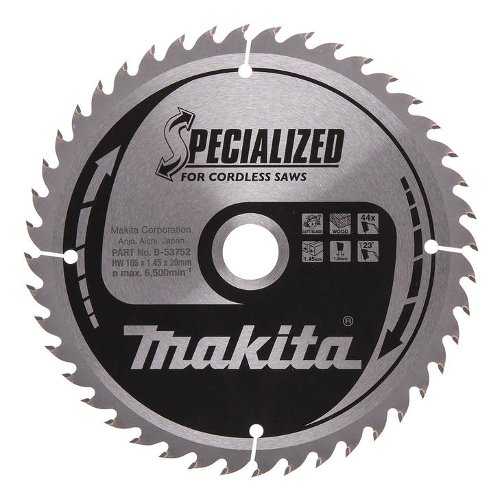 MAKITA Pyörösahanterä HM 165 mm, Z-44 B-53752 - Käsipyörösahojen terät - 088381473941 - 4
