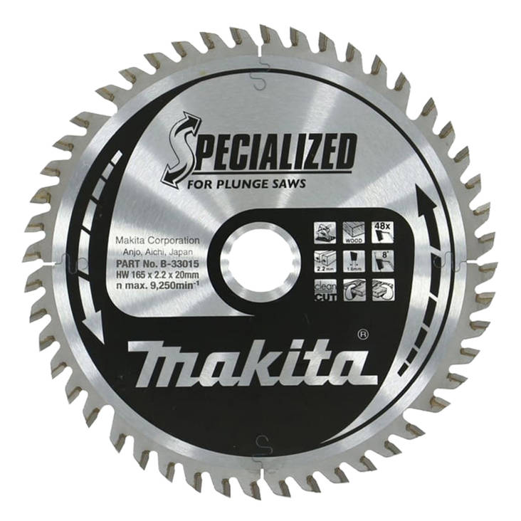 MAKITA Pyörösahanterä HM 165 mm, Z-48 B-33015 - Käsipyörösahojen terät - 088381421881 - 1