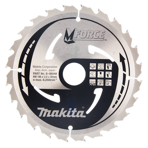 MAKITA Pyörösahanterä HM 185 mm, Z-24 B-32035 - Käsipyörösahojen terät - 088381420846 - 1