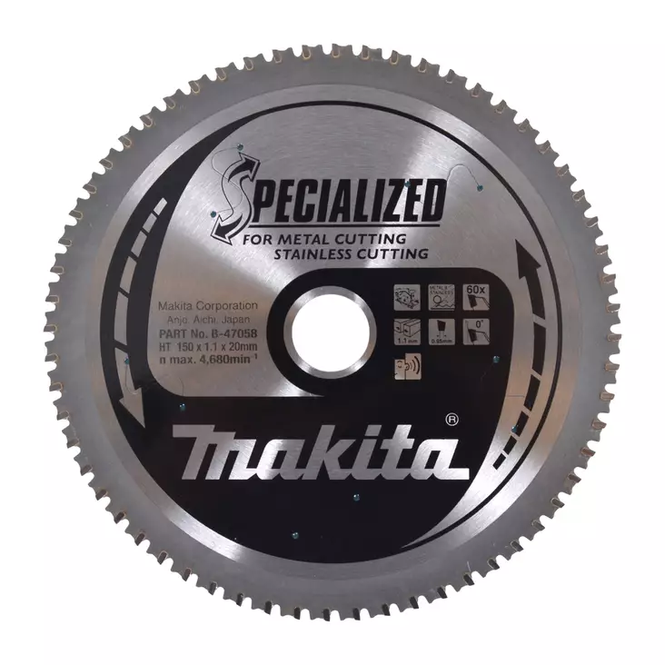 MAKITA Pyörösahanterä HM 150 mm, Z-60 B-47058 / B-47173 - Makita Käsipyörösahojen terät - 088381454261 - 4