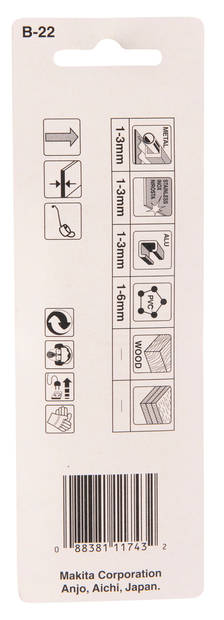MAKITA Pistosahanterä 50 mm B22, 2 kpl B-01323 - Pistosahanterät - 088381117432 - 2
