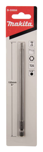 MAKITA Ruuvauskärki 150 mm T25 B-59994 - Konekärjet ja bitsinpitimet - 088381524032 - 2