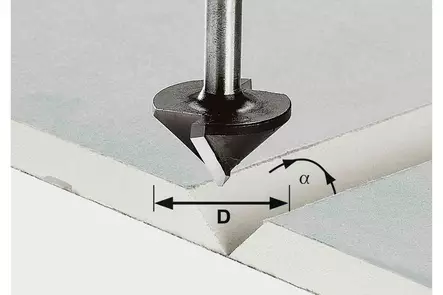 FESTOOL Kipsilevyjyrsin HW S8 D32/90° 491001 - Festool Erikoisjyrsinterät - 4014549001042 - 1