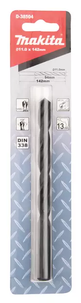 MAKITA Metalliporanterä HSS-R 11,00 x 142 mm D-38504 - Makita Metalliporanterät - 088381398992 - 2