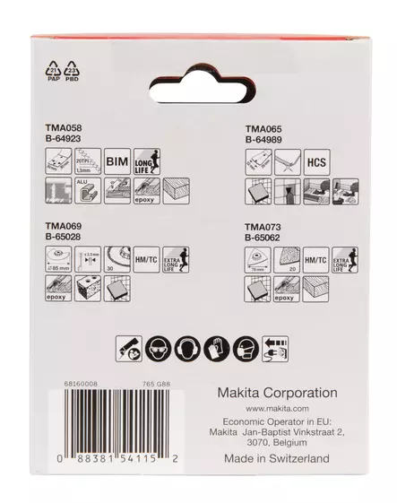 MAKITA Monitoimikoneen teräsarja B-67496 - Makita Starlock terät - 088381541152 - 2