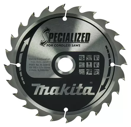 MAKITA Pyörösahanterä HM 165 mm, Z-24 B-32910 / B-09173 - Makita Käsipyörösahojen terät - 088381337212 - 5