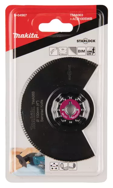 MAKITA Veitsiterä segmentti, halkaisija 100mm B-64967 - Makita Starlock terät - 088381536462 - 2