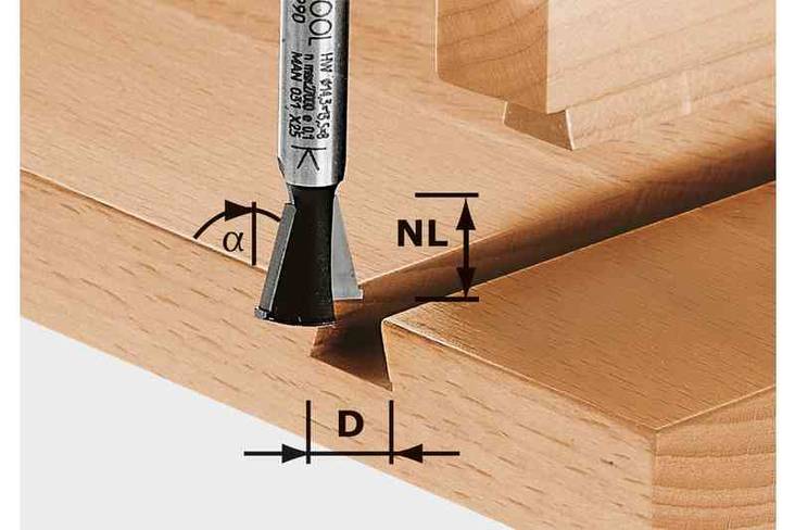 FESTOOL Taite-/sinkkausjyrsin HW S8 D14,3/13,5/15° 490990 - Jyrsinterät - 4014549000922 - 1