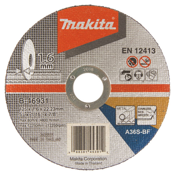 MAKITA Katkaisulaikka metalli 125 x 1,6 mm B-46931 - Laikat - 088381453912 - 1