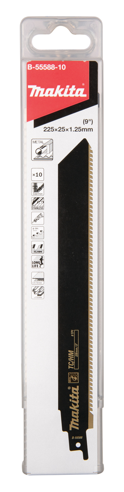 MAKITA Puukkosahanterä 228 x 1,25 mm, metalli, 10 kpl B-55588-10 - Puukkosahanterät - 088381529112 - 1