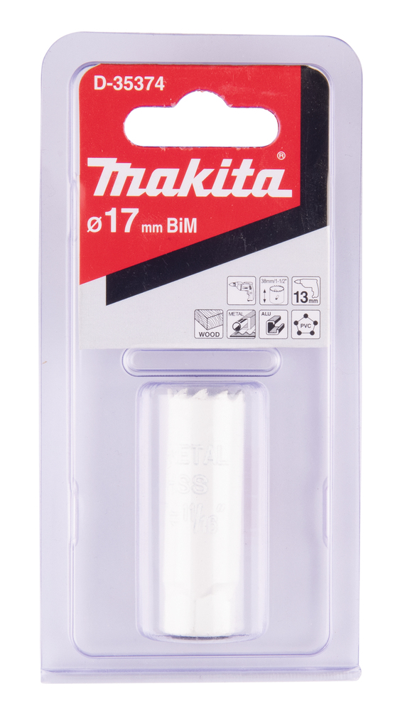 MAKITA Reikäsahanterä 17 mm, BiMetalli D-35374 - Reikäsahanterät - 088381369022 - 1