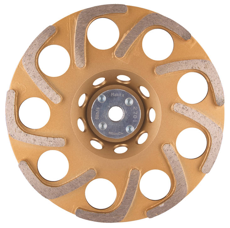 MAKITA Timanttikuppilaikka 180mm, "bumerangi" -segmentti, yleishionta, M14 kiinnitys! Tärinänvaimennus. B-48614 - Timanttilaikat, -kupit ja terät - 088381455572 - 1