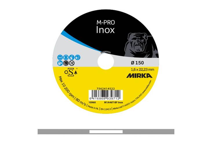 MIRKA Katkaisulaikka M-PRO 150x1,6x22,2mm M1A46T-BF Inox 25 kpl/pakk - Katkaisulaikat M-Pro - 7562414522 - 1