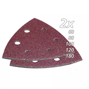 MAKITA Hiomapaperisarja, hiomapaperikolmio, K60, 80, 100, 120, 180, x 2 kpl, punainen B-21559 - Makita Monitoimikoneiden tarvikeet - 088381401012 - 1