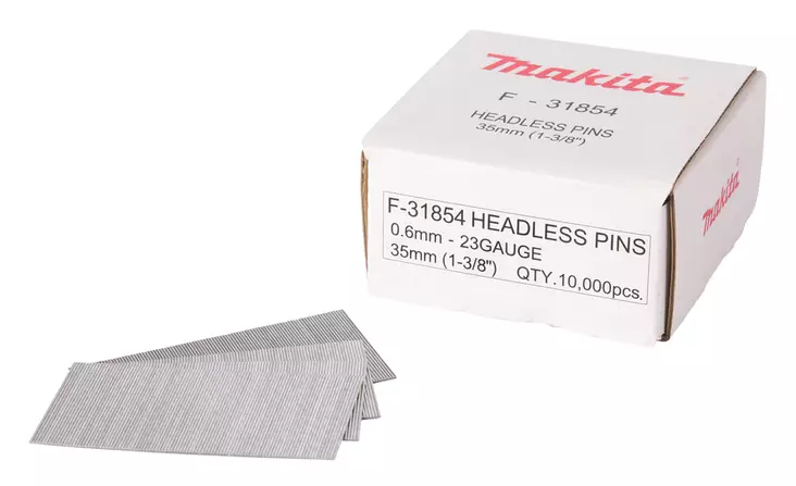 MAKITA Pinninaula 0,6 x 35 mm, sähkösinkitty, 10000 kpl F-31854 - Makita Naulat, pinnit ja hakaset - 088381292412 - 2
