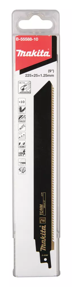 MAKITA Puukkosahanterä 228 x 1,25 mm, metalli, 10 kpl B-55588-10 - Makita Puukkosahanterät - 088381529112 - 1