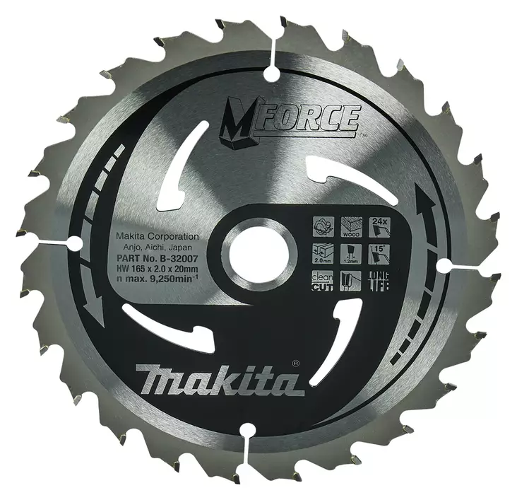 MAKITA Pyörösahanterä HM 165 mm, Z-24 B-32007 / B-08006 - Makita Käsipyörösahojen terät - 088381337892 - 5