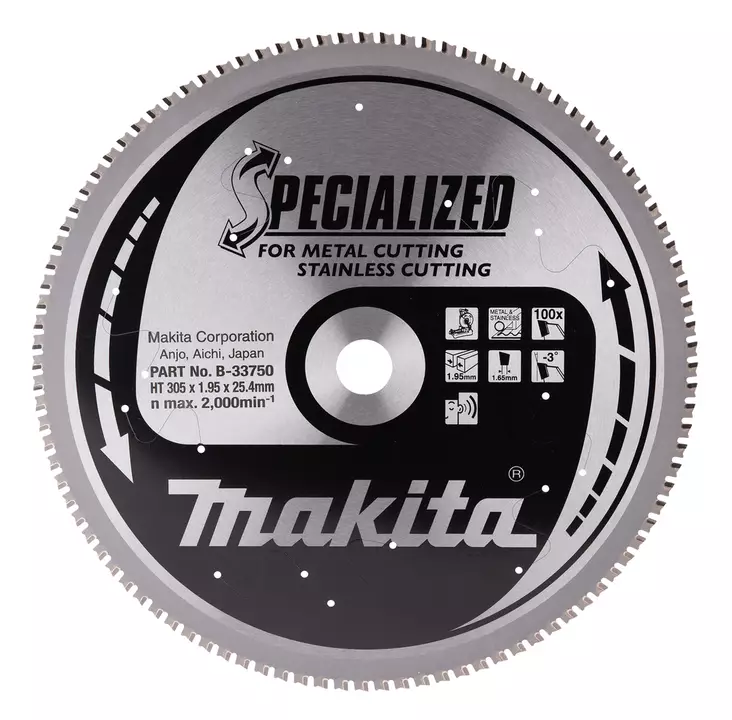 MAKITA Pyörösahanterä HM 305 mm, Z-100 B-33750 - Makita Jiiri- ja pöytäsahojen terät - 088381422642 - 3