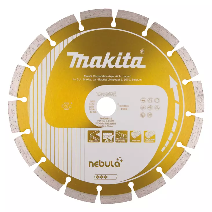 MAKITA Timanttikatkaisulaikka 230x22,23mm, Nebula, segmenttikorkeus 10mm B-54025 - Makita Timanttilaikat, -kupit ja terät - 088381476522 - 1