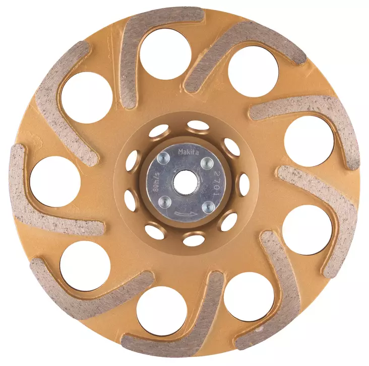 MAKITA Timanttikuppilaikka 180mm, "bumerangi" -segmentti, yleishionta, M14 kiinnitys! Tärinänvaimennus. B-48614 - Makita Timanttilaikat, -kupit ja terät - 088381455572 - 1