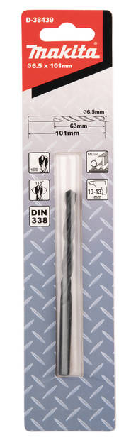 MAKITA Metalliporanterä HSS-R 6,50 x 101 mm D-38439 - Metalliporanterät - 088381398923 - 2