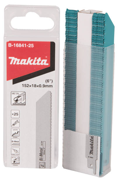 MAKITA Puukkosahanterä 150 x 0,9 mm, metalli, 25 kpl B-16841-25 - Puukkosahanterät - 088381485883 - 1