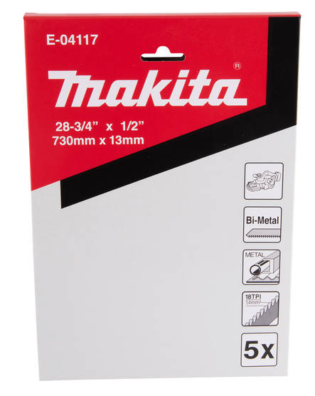 MAKITA Vannesahanterä BiM 13 x 730 mm, 18tpi, 5 kpl E-04117 - Metallintyöstökoneiden tarvikkeet - 088381563543 - 2