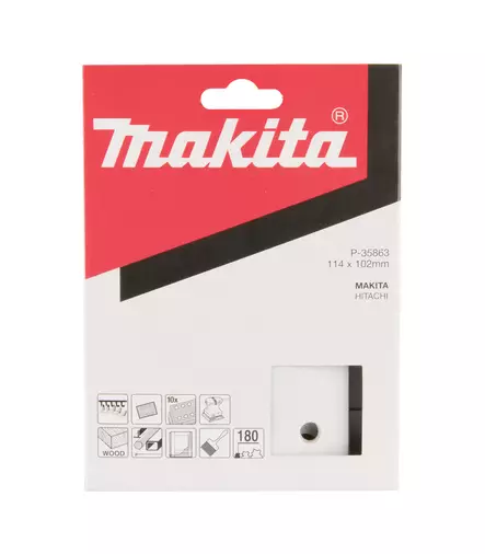 MAKITA Hiomapaperi tarrakiinnitys 114 x 102 K180, 10 kpl P-35863 - Makita Hiomapaperit - 088381966023 - 2