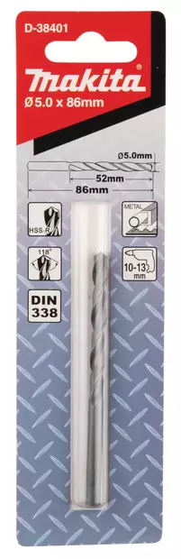 MAKITA Metalliporanterä HSS-R 5,00 x 86 mm D-38401 - Makita Metalliporanterät - 088381398893 - 2