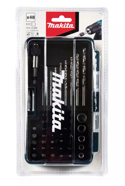 MAKITA Poranterä- ja ruuvikärkisarja 48-osaa hylsyillä B-36192 - Makita Poranterä- ja konekärkisarjat - 088381433563 - 2
