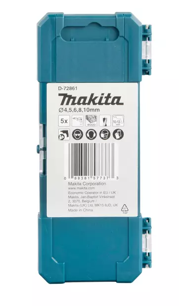 MAKITA Puuporanteräsarja 5-osaa 4-10mm D-72861 - Makita Poranterä- ja konekärkisarjat - 088381577373 - 2