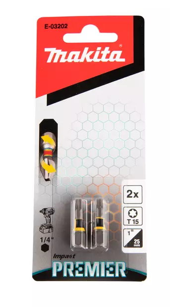 MAKITA Ruuvauskärki T15, 25 mm, 2 kpl E-03202 - Makita Konekärjet ja bitsinpitimet - 088381569873 - 2