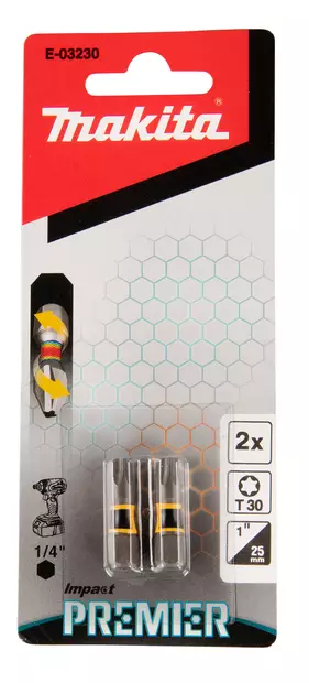 MAKITA Ruuvauskärki T30, 25 mm, 2 kpl E-03230 - Makita Konekärjet ja bitsinpitimet - 088381569903 - 2