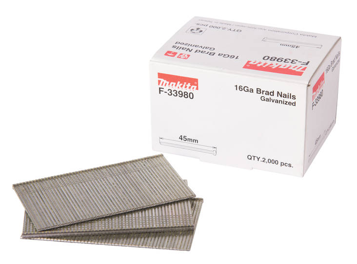 MAKITA Dyckert naula 1,6 x 45 mm, 16Ga, 2000 kpl F-33980 - Naulat, pinnit ja hakaset - 088381543873 - 1